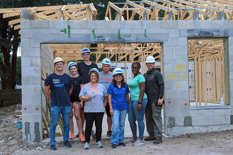 Sagicor employees volunteer at a Habitat for Humanity home project in Florida.